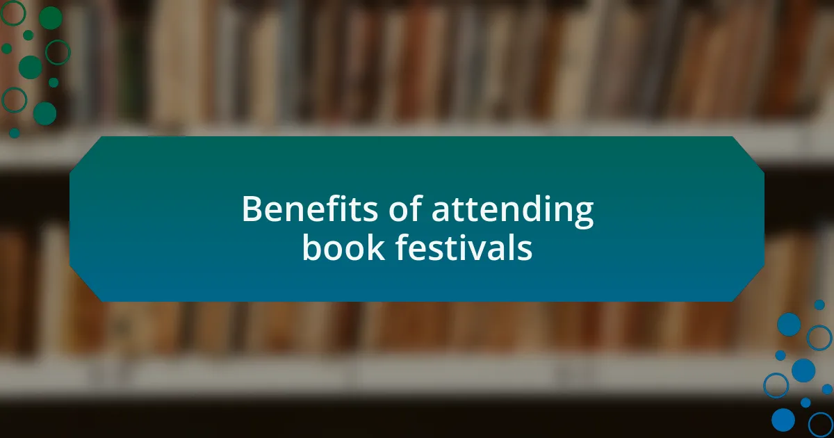 Benefits of attending book festivals