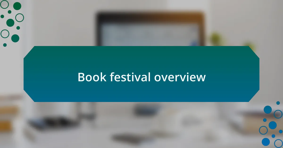 Book festival overview