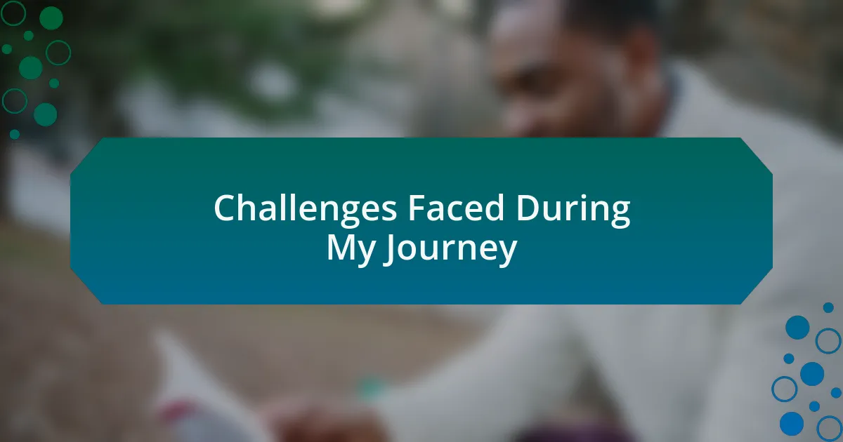 Challenges Faced During My Journey