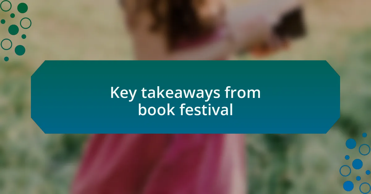 Key takeaways from book festival
