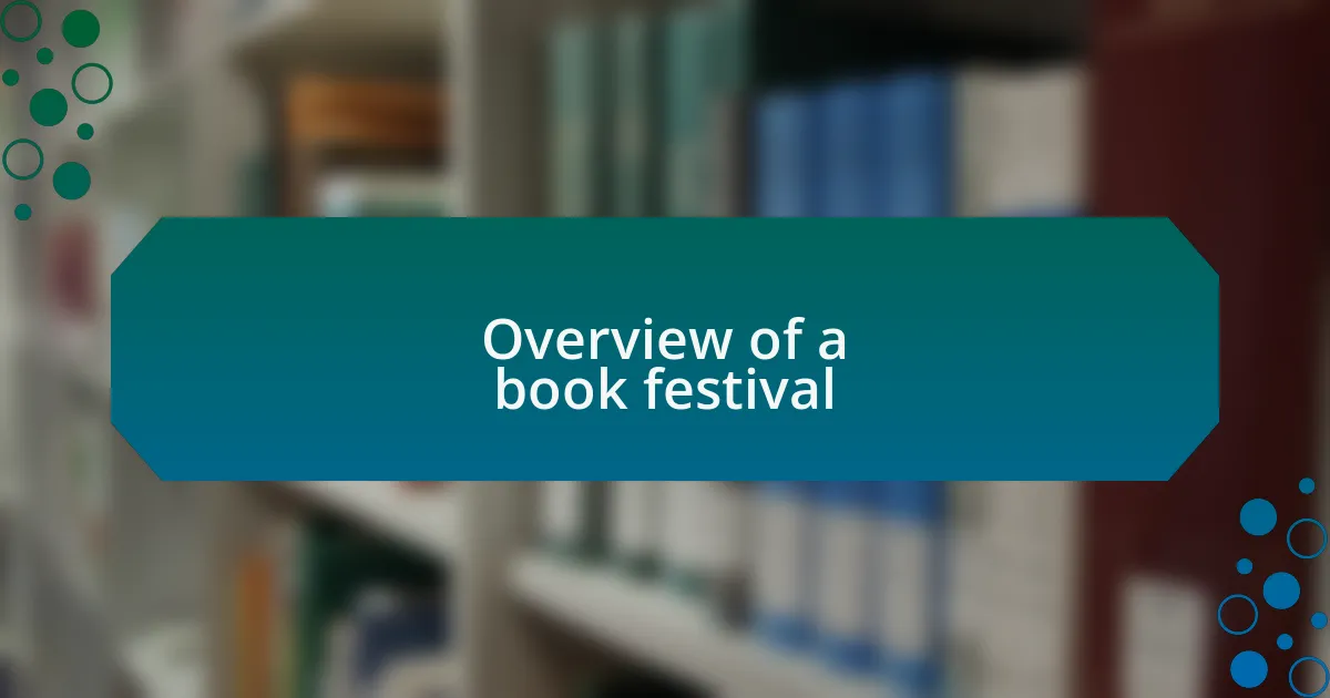 Overview of a book festival