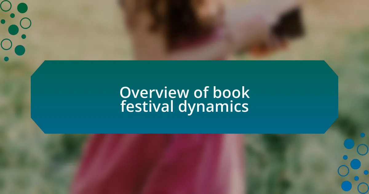 Overview of book festival dynamics