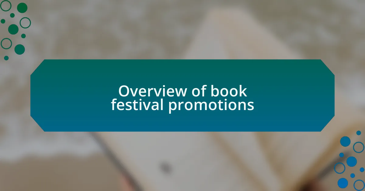 Overview of book festival promotions